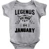 Legends Are Born In January Baby Onesie
