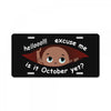 October Peeking Out Baby Boy License Plate