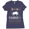 santa taurus christmas ugly t shirts Ladies Fitted T-Shirt