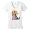 cat in the box! Women's V-Neck T-Shirt