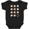 charlie moticons Baby Bodysuit