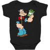 popeye spinach retro mens funny Baby Bodysuit