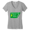 gps logo free exit 63 beach haven Women's V-Neck T-Shirt