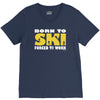 born to ski forced to work V-Neck Tee