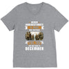 Never Underestimate A Man Who Watches The 100 And Was Born in December V-Neck Tee