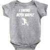 i swing both ways Baby Onesie