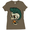 skull punk style Ladies Fitted T-Shirt
