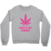 Support Breast Cancer Awareness With A Pink Cannabis Leaf Crewneck Sweatshirt