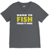 born to fish forced to work V-Neck Tee