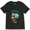 skull punk style V-Neck Tee