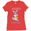 Bunny Happy Easter Ladies Fitted T-Shirt