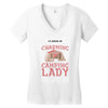 camping lady Women's V-Neck T-Shirt