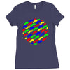 funny girly colorful patterns mustaches Ladies Fitted T-Shirt
