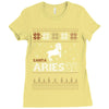 santa aries xhristmas ugly t shirts Ladies Fitted T-Shirt