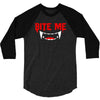 bite me halloween vampire teeth 3/4 Sleeve Shirt