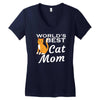 world's best cat mom Women's V-Neck T-Shirt