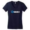 geek' (power on button) Women's V-Neck T-Shirt