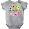 Floral Baby Name Baby Bodysuit