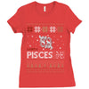 santa pisces christmas ugly t shirts Ladies Fitted T-Shirt