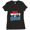 red white and cute Ladies Fitted T-Shirt