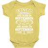 Real Kings Are Born On September 1 Baby Onesie