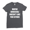 maybe broccoli doesn't like you either Ladies Fitted T-Shirt