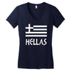 greece hellas greek flag Women's V-Neck T-Shirt