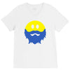 bearded smiley face V-Neck Tee
