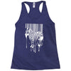 banksy street art zebra bar code Racerback Tank