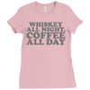 whiskey all night coffee all day Ladies Fitted T-Shirt