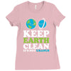 keep earth clean it's not uranus kawaii planets Ladies Fitted T-Shirt