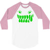 fun monster face, eat, beast, 3/4 Sleeve Shirt