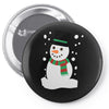 christmas snowman Pin-back button
