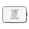 unicorns are born in october cute unicorn Laptop sleeve