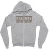 real men hunt for their food father's day hunting fishing funny Zipper Hoodie