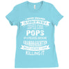 Super Cool Pops Of A Freaking Awesome Granddaughter Ladies Fitted T-Shirt