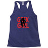 geek girl 3 4 sleeve baseball Racerback Tank