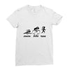swim bike and run Ladies Fitted T-Shirt