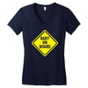 baby on board bumper sticker decal safety cute funny Women's V-Neck T-Shirt