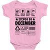 Born In December Baby Onesie