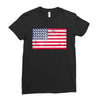 t-rex vintage american flag Ladies Fitted T-Shirt