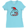 candy cane cat Ladies Fitted T-Shirt