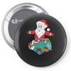 santa with piles of christmas Pin-back button