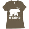 new bear deer beer funny Ladies Fitted T-Shirt