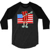 bacon american flag dab 3/4 Sleeve Shirt
