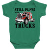 still plays with trucks family matching Baby Bodysuit