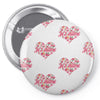 Jet'aime Flower Heart Pin-back button