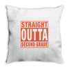 straight outta second grade Throw Pillow
