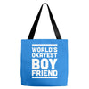 world's okayest boyfriend couple love funny Tote Bags