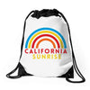 California Sunrise Pocket Drawstring Bags